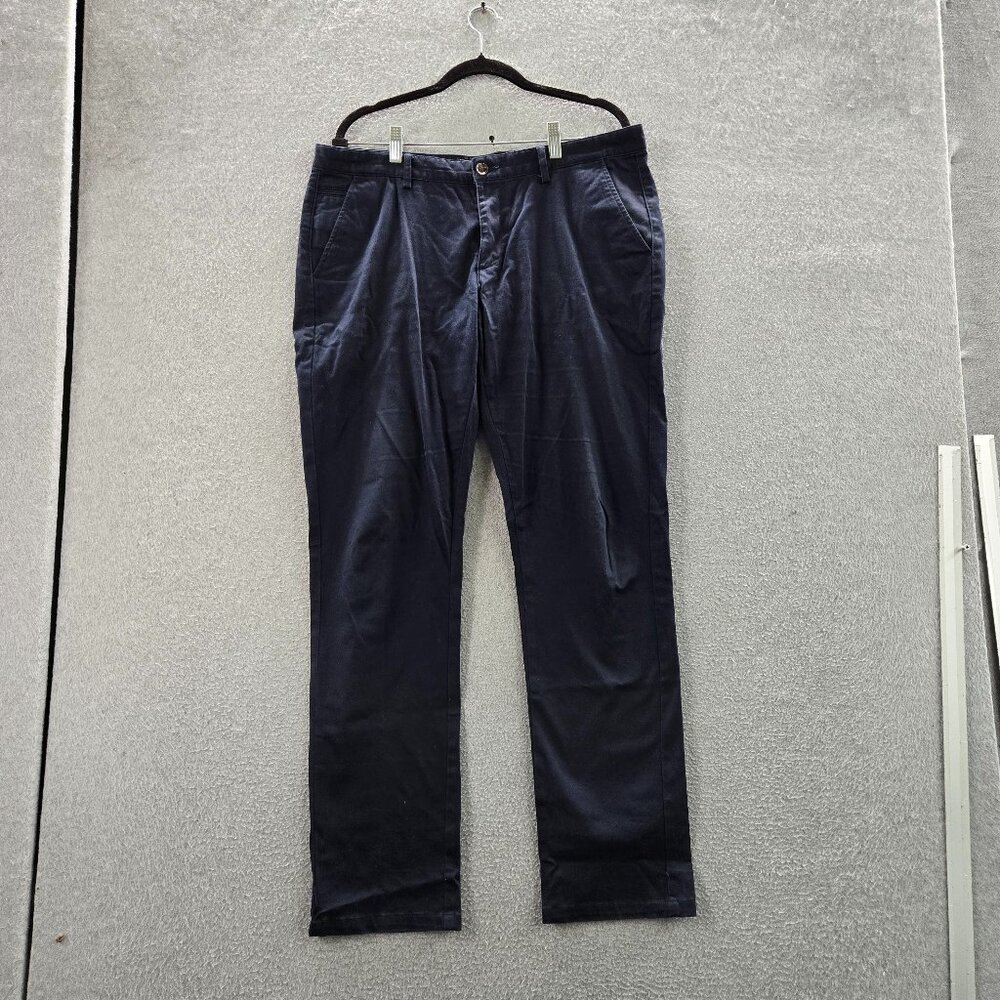 Burberry Men Pants 35R Navy Embroidered Chino Twill Button 30" Inseam‎